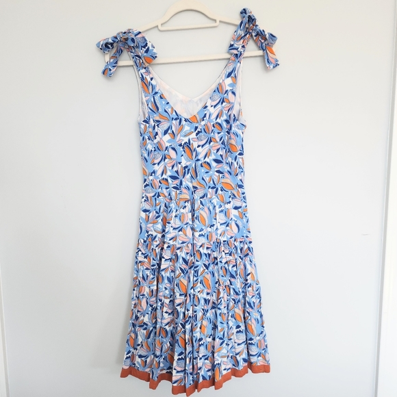 THML Dresses & Skirts - THML Multiprint Lined Cotton Blue and Orange Dress, Size XS, New With Tags